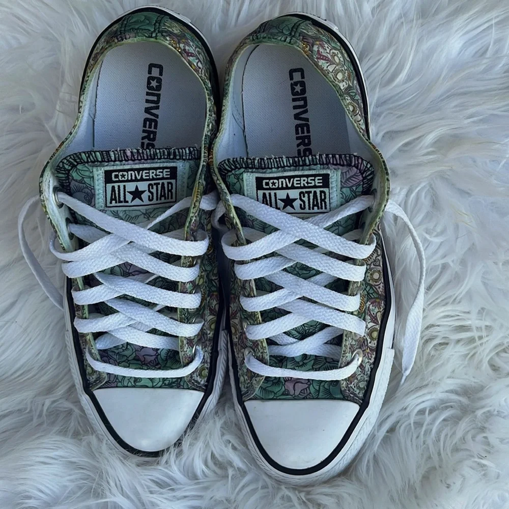 Pre-owned Converse All Star Floral Lace Up Athletic Shoes. Size 7 - Picture 3 of 13